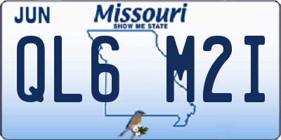 MO license plate QL6M2I