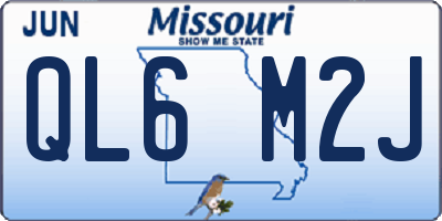 MO license plate QL6M2J