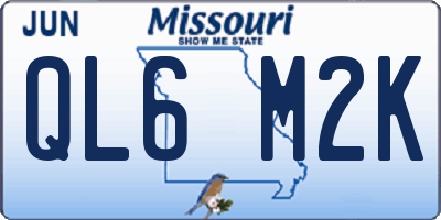 MO license plate QL6M2K
