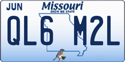MO license plate QL6M2L