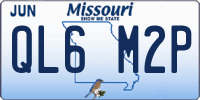 MO license plate QL6M2P