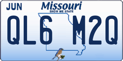 MO license plate QL6M2Q