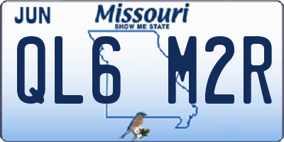 MO license plate QL6M2R