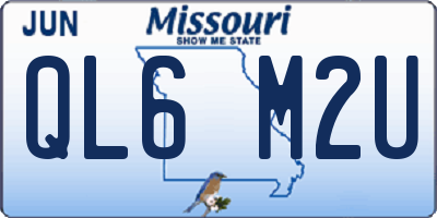 MO license plate QL6M2U