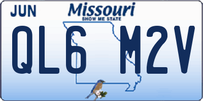 MO license plate QL6M2V