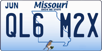 MO license plate QL6M2X