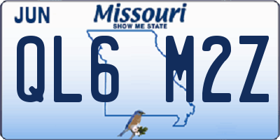 MO license plate QL6M2Z