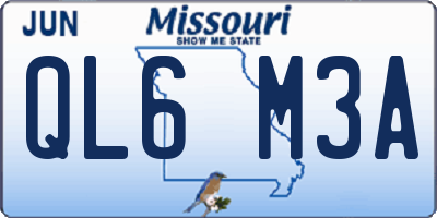 MO license plate QL6M3A