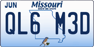 MO license plate QL6M3D