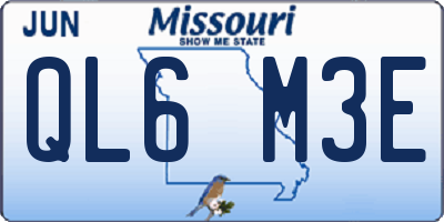 MO license plate QL6M3E