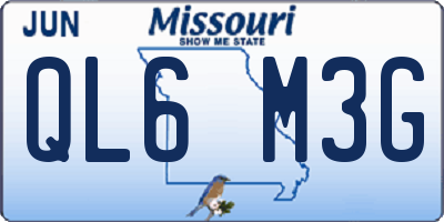 MO license plate QL6M3G