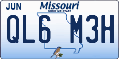 MO license plate QL6M3H
