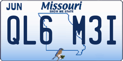 MO license plate QL6M3I
