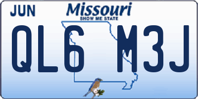 MO license plate QL6M3J