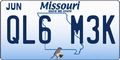 MO license plate QL6M3K