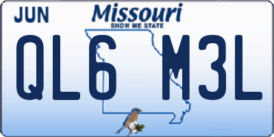 MO license plate QL6M3L
