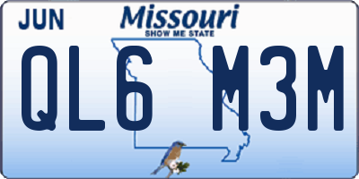 MO license plate QL6M3M