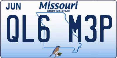 MO license plate QL6M3P