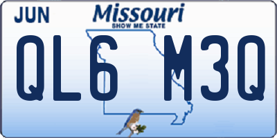 MO license plate QL6M3Q