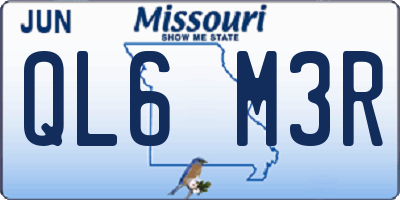 MO license plate QL6M3R