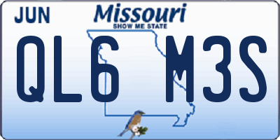 MO license plate QL6M3S
