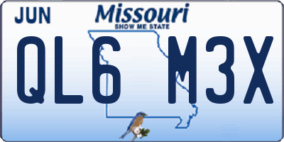 MO license plate QL6M3X