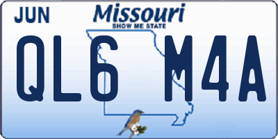 MO license plate QL6M4A