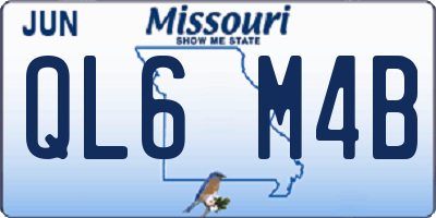 MO license plate QL6M4B