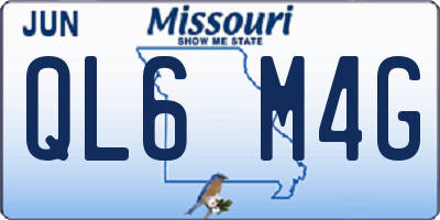 MO license plate QL6M4G