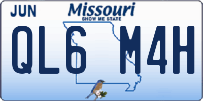 MO license plate QL6M4H