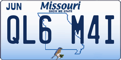 MO license plate QL6M4I