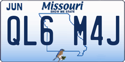 MO license plate QL6M4J
