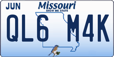 MO license plate QL6M4K