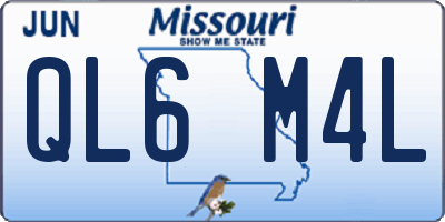 MO license plate QL6M4L