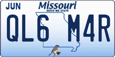 MO license plate QL6M4R