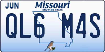 MO license plate QL6M4S