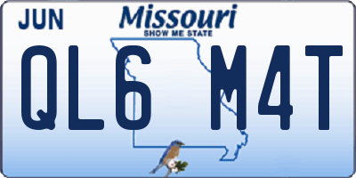 MO license plate QL6M4T
