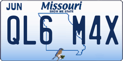 MO license plate QL6M4X