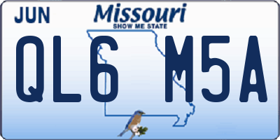 MO license plate QL6M5A