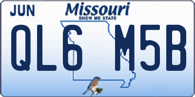 MO license plate QL6M5B