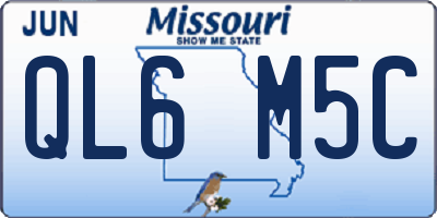 MO license plate QL6M5C
