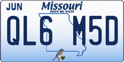 MO license plate QL6M5D