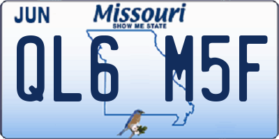 MO license plate QL6M5F