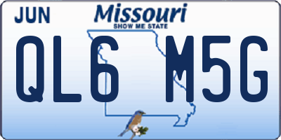 MO license plate QL6M5G