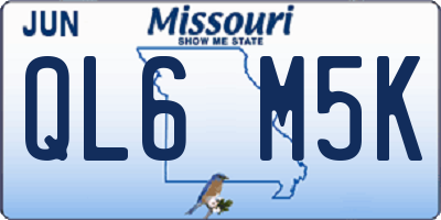 MO license plate QL6M5K