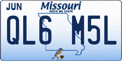 MO license plate QL6M5L