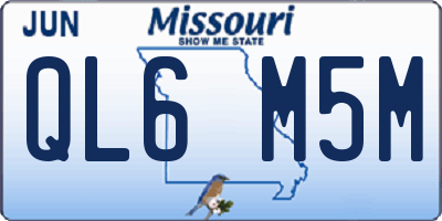 MO license plate QL6M5M