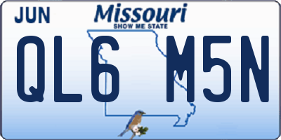 MO license plate QL6M5N