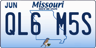 MO license plate QL6M5S
