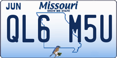 MO license plate QL6M5U